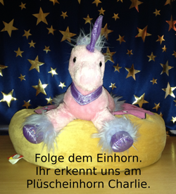 Unser Erkennungszeichen, das Einhorn Charlie